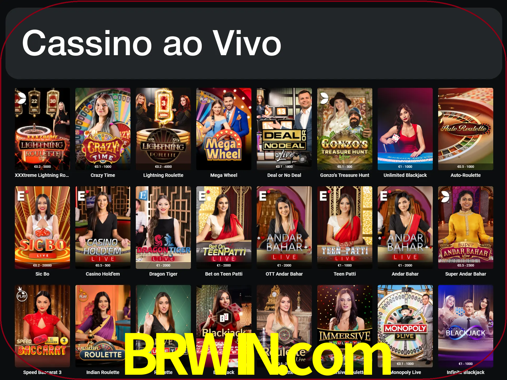 Jogue jogos de cassino com um verdadeiro dealer.