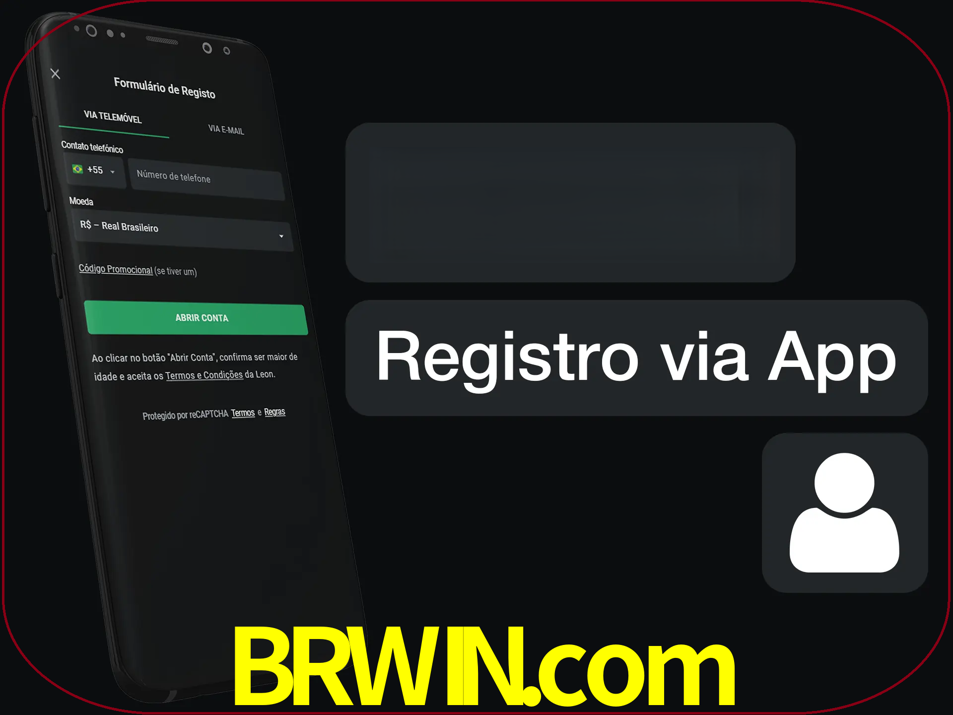 Registre-se com duas etapas usando o aplicativo.
