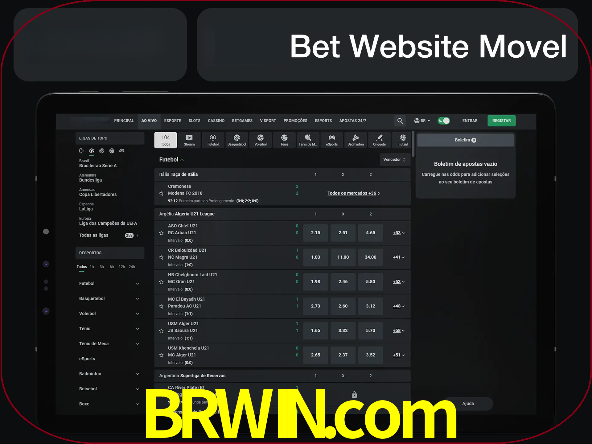 Use nosso website em qualquer dispositivo.